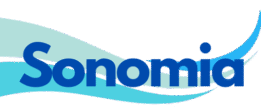 Uma logomarca estilizada com o nome Sonomia